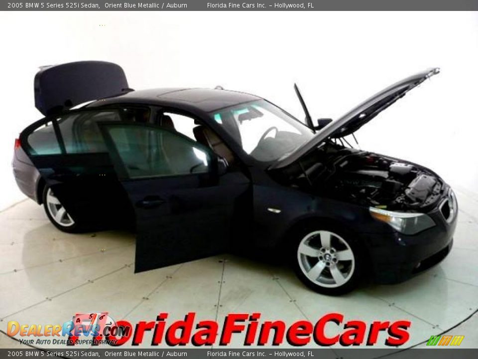 2005 BMW 5 Series 525i Sedan Orient Blue Metallic / Auburn Photo #7