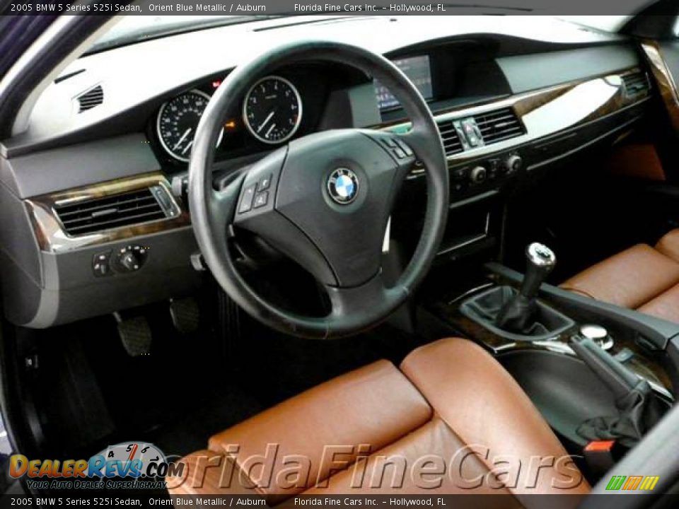 2005 BMW 5 Series 525i Sedan Orient Blue Metallic / Auburn Photo #12