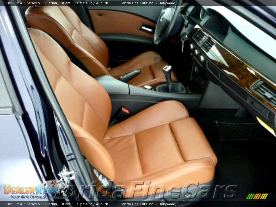 2005 BMW 5 Series 525i Sedan Orient Blue Metallic / Auburn Photo #13