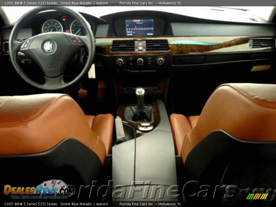 2005 BMW 5 Series 525i Sedan Orient Blue Metallic / Auburn Photo #15