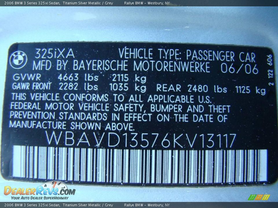 2006 BMW 3 Series 325xi Sedan Titanium Silver Metallic / Grey Photo #15