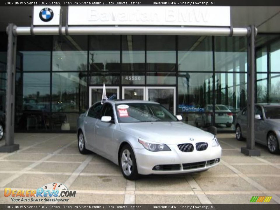 2007 BMW 5 Series 530xi Sedan Titanium Silver Metallic / Black Dakota Leather Photo #2