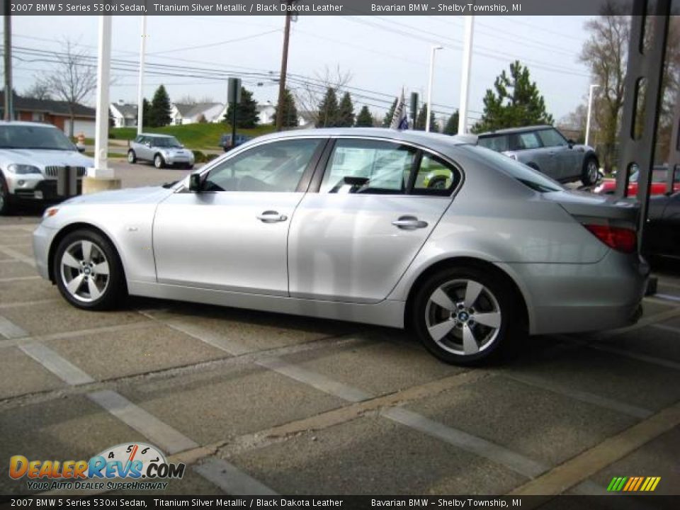 2007 BMW 5 Series 530xi Sedan Titanium Silver Metallic / Black Dakota Leather Photo #5