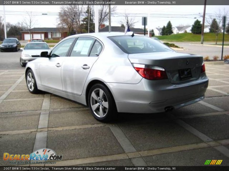 2007 BMW 5 Series 530xi Sedan Titanium Silver Metallic / Black Dakota Leather Photo #6
