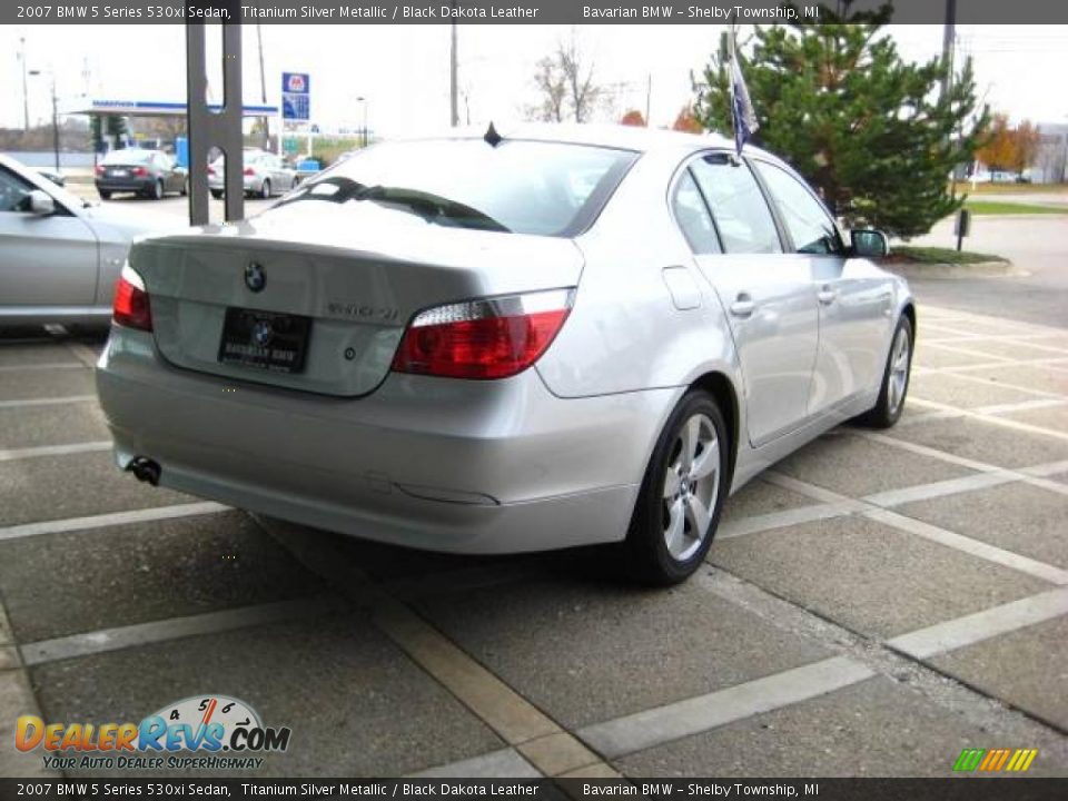 2007 BMW 5 Series 530xi Sedan Titanium Silver Metallic / Black Dakota Leather Photo #8