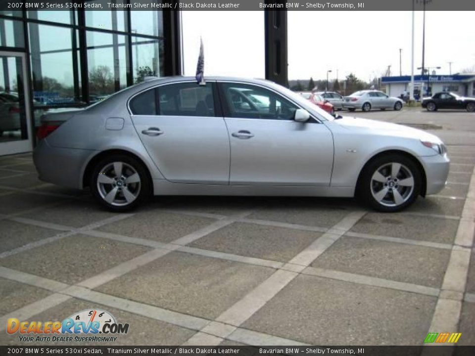2007 BMW 5 Series 530xi Sedan Titanium Silver Metallic / Black Dakota Leather Photo #9
