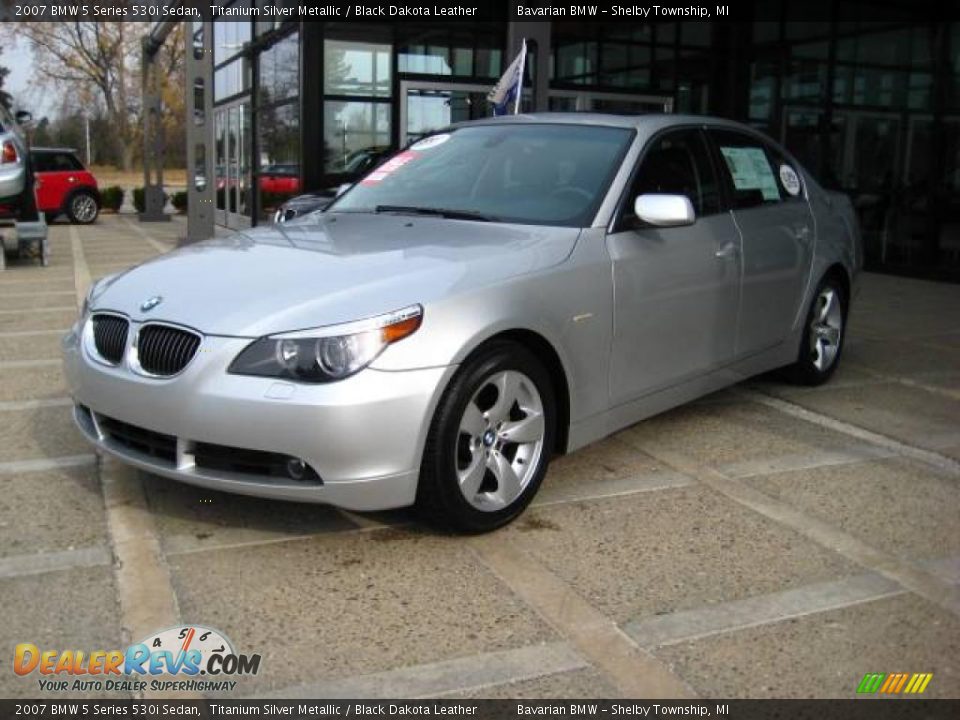 2007 BMW 5 Series 530i Sedan Titanium Silver Metallic / Black Dakota Leather Photo #4