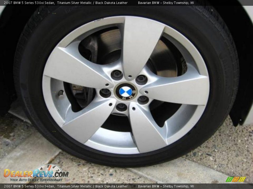 2007 BMW 5 Series 530xi Sedan Titanium Silver Metallic / Black Dakota Leather Photo #10