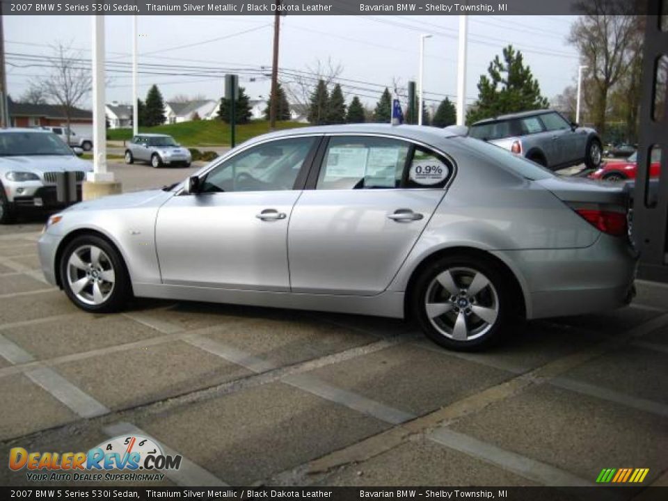 2007 BMW 5 Series 530i Sedan Titanium Silver Metallic / Black Dakota Leather Photo #5