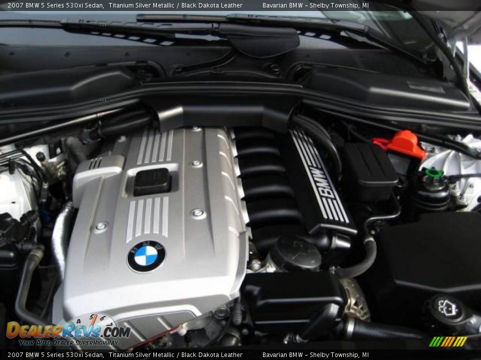 2007 BMW 5 Series 530xi Sedan Titanium Silver Metallic / Black Dakota Leather Photo #13