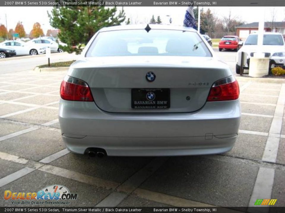 2007 BMW 5 Series 530i Sedan Titanium Silver Metallic / Black Dakota Leather Photo #7