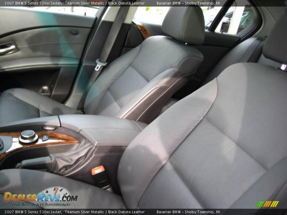 2007 BMW 5 Series 530xi Sedan Titanium Silver Metallic / Black Dakota Leather Photo #14