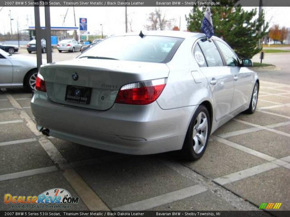 2007 BMW 5 Series 530i Sedan Titanium Silver Metallic / Black Dakota Leather Photo #8