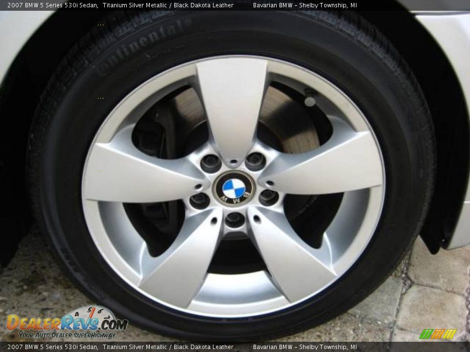 2007 BMW 5 Series 530i Sedan Titanium Silver Metallic / Black Dakota Leather Photo #10