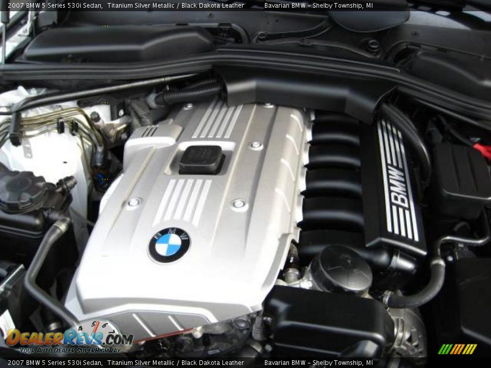 2007 BMW 5 Series 530i Sedan Titanium Silver Metallic / Black Dakota Leather Photo #12