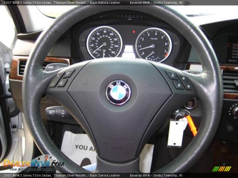 2007 BMW 5 Series 530xi Sedan Titanium Silver Metallic / Black Dakota Leather Photo #24