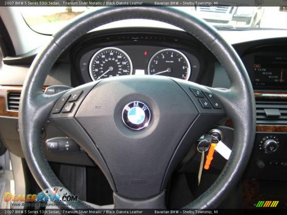 2007 BMW 5 Series 530i Sedan Titanium Silver Metallic / Black Dakota Leather Photo #23