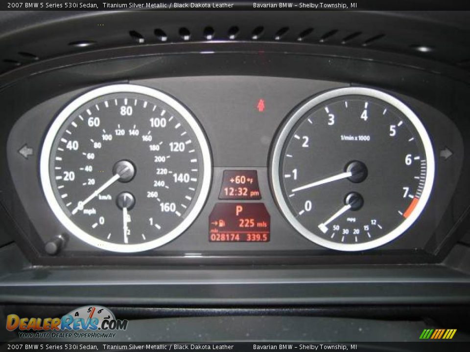 2007 BMW 5 Series 530i Sedan Titanium Silver Metallic / Black Dakota Leather Photo #24