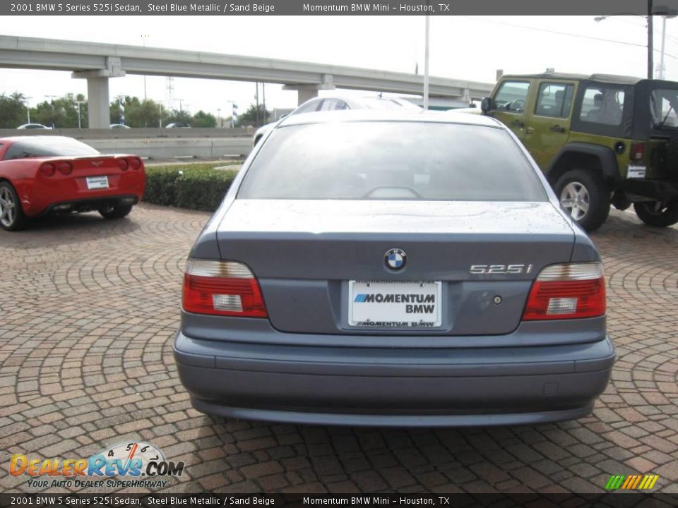 2001 BMW 5 Series 525i Sedan Steel Blue Metallic / Sand Beige Photo #6