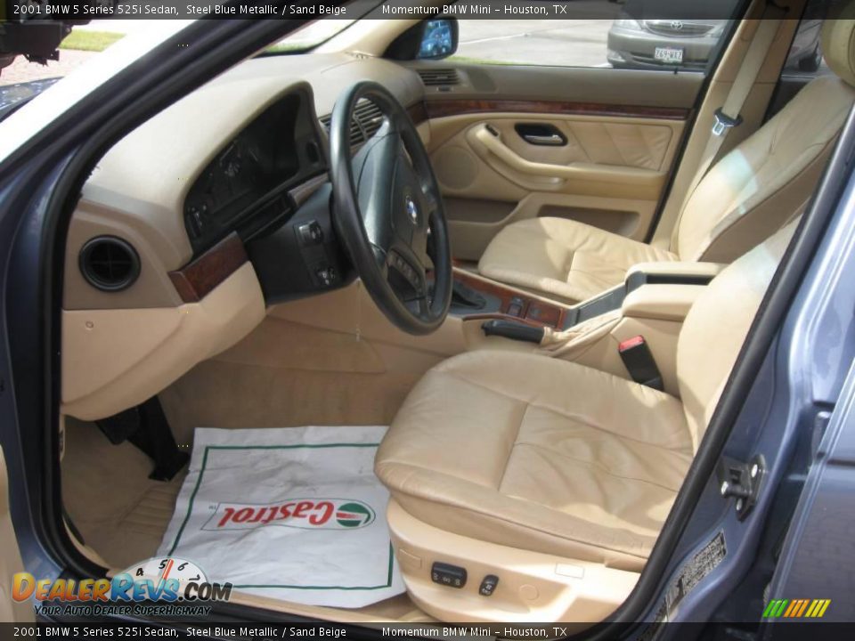 2001 BMW 5 Series 525i Sedan Steel Blue Metallic / Sand Beige Photo #13