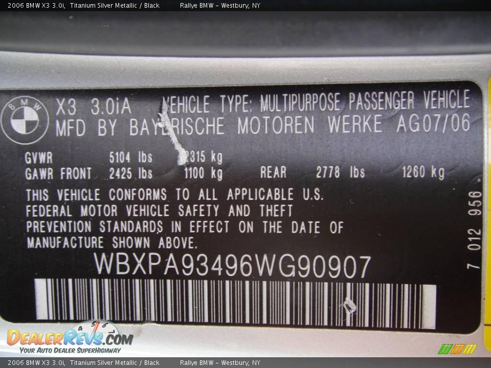 2006 BMW X3 3.0i Titanium Silver Metallic / Black Photo #15