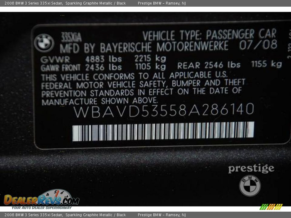 2008 BMW 3 Series 335xi Sedan Sparkling Graphite Metallic / Black Photo #8