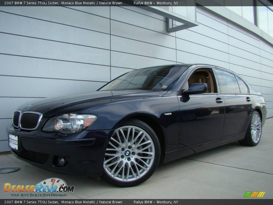 2007 BMW 7 Series 750Li Sedan Monaco Blue Metallic / Natural Brown Photo #1