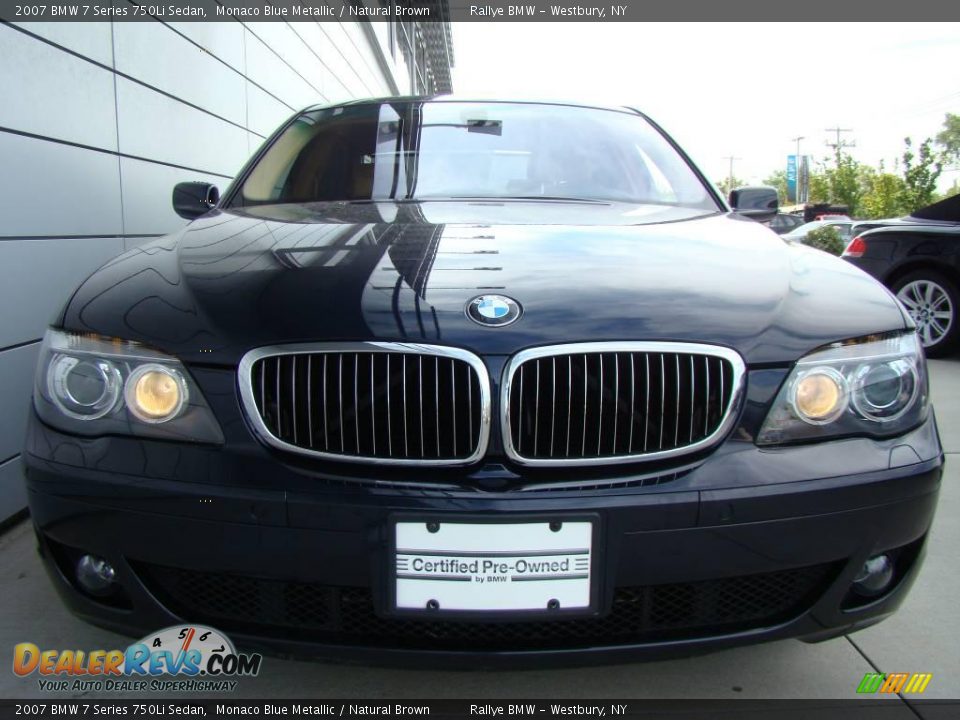 2007 BMW 7 Series 750Li Sedan Monaco Blue Metallic / Natural Brown Photo #2