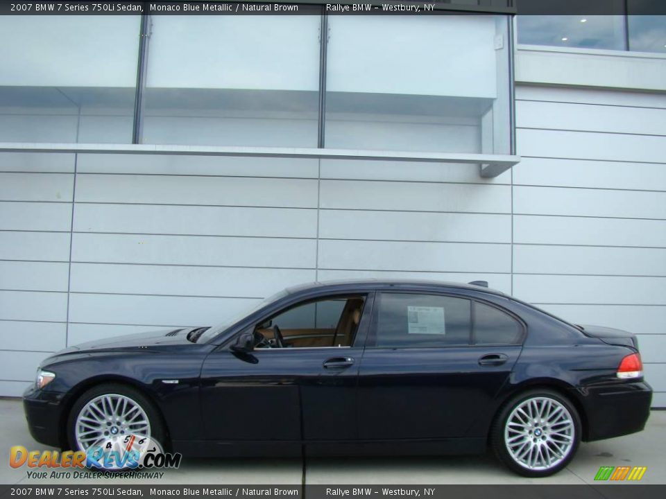 2007 BMW 7 Series 750Li Sedan Monaco Blue Metallic / Natural Brown Photo #3