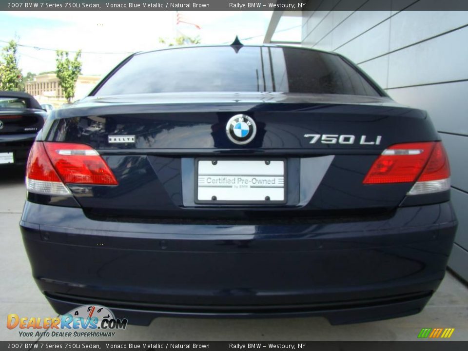 2007 BMW 7 Series 750Li Sedan Monaco Blue Metallic / Natural Brown Photo #5
