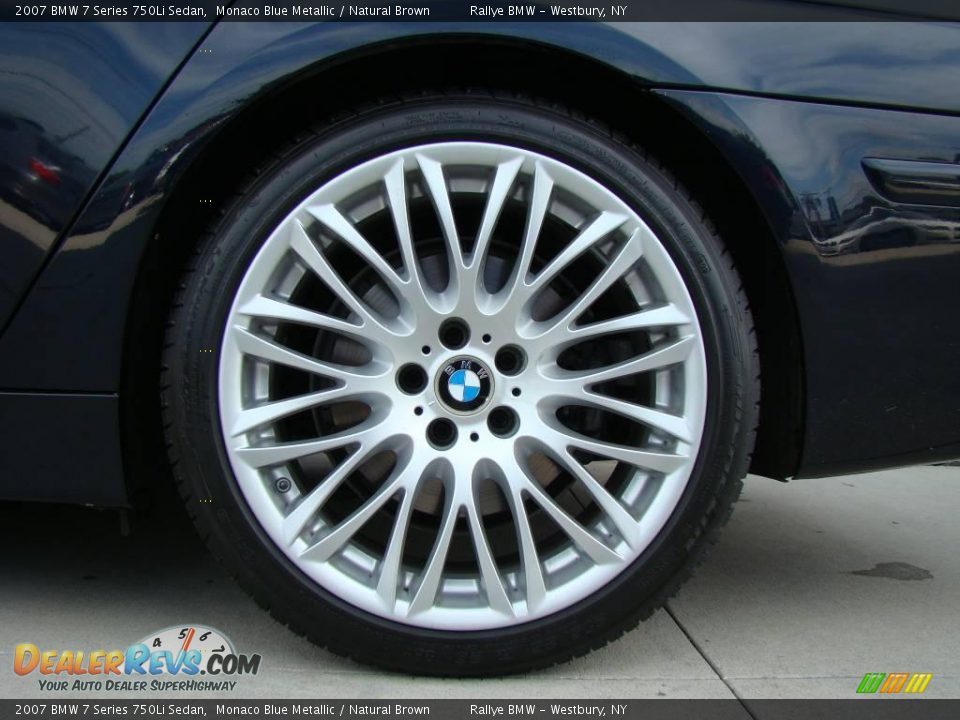 2007 BMW 7 Series 750Li Sedan Monaco Blue Metallic / Natural Brown Photo #6