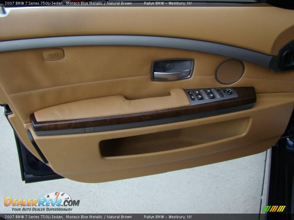 2007 BMW 7 Series 750Li Sedan Monaco Blue Metallic / Natural Brown Photo #7