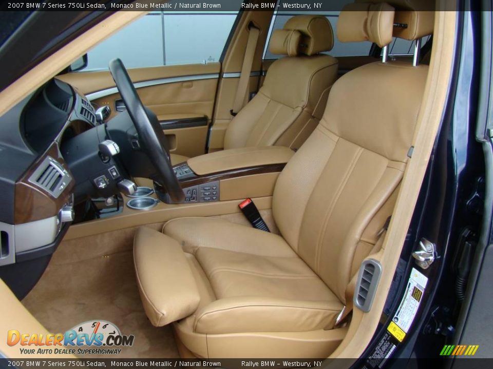 2007 BMW 7 Series 750Li Sedan Monaco Blue Metallic / Natural Brown Photo #8