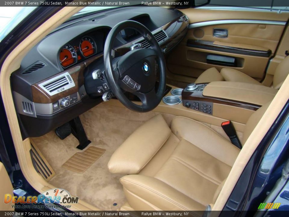 2007 BMW 7 Series 750Li Sedan Monaco Blue Metallic / Natural Brown Photo #10