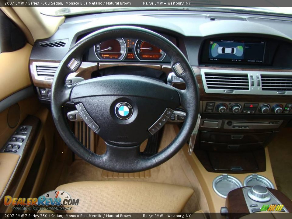 2007 BMW 7 Series 750Li Sedan Monaco Blue Metallic / Natural Brown Photo #11