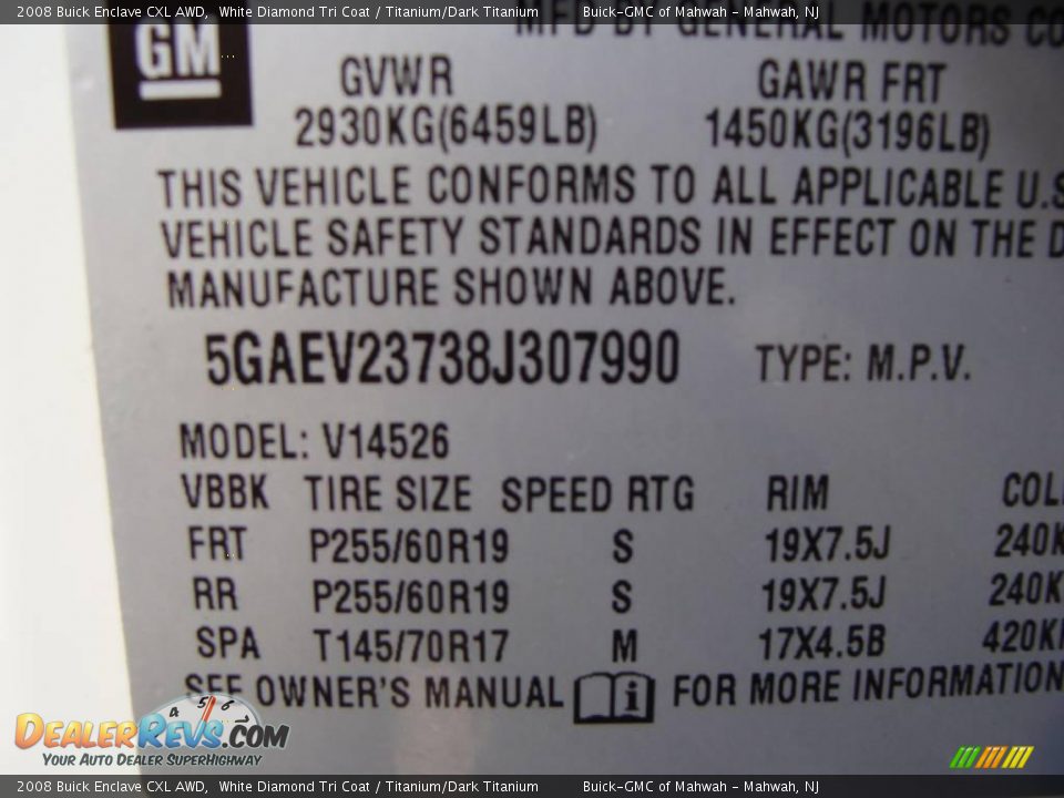 2008 Buick Enclave CXL AWD White Diamond Tri Coat / Titanium/Dark Titanium Photo #23