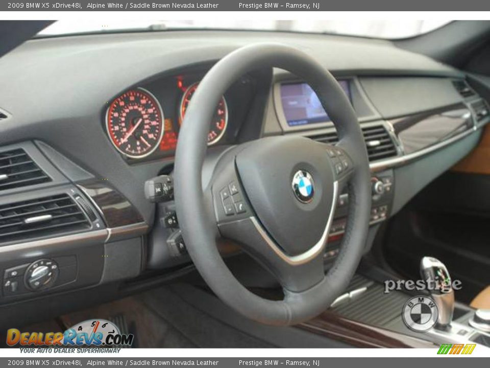 2009 BMW X5 xDrive48i Alpine White / Saddle Brown Nevada Leather Photo #3
