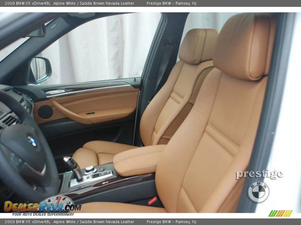 2009 BMW X5 xDrive48i Alpine White / Saddle Brown Nevada Leather Photo #4