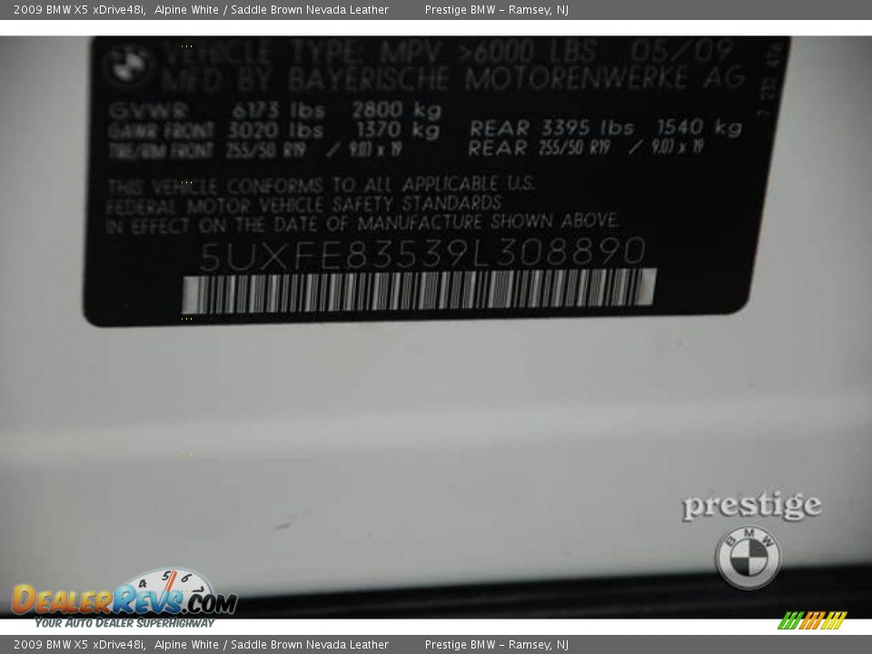 2009 BMW X5 xDrive48i Alpine White / Saddle Brown Nevada Leather Photo #8