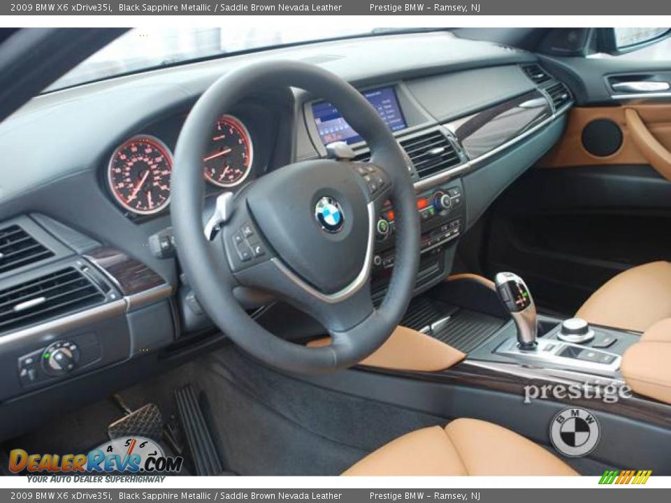 2009 BMW X6 xDrive35i Black Sapphire Metallic / Saddle Brown Nevada Leather Photo #3