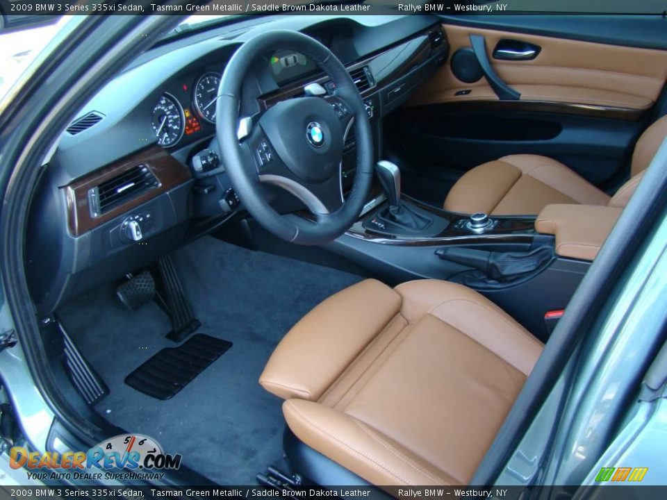 2009 BMW 3 Series 335xi Sedan Tasman Green Metallic / Saddle Brown Dakota Leather Photo #10