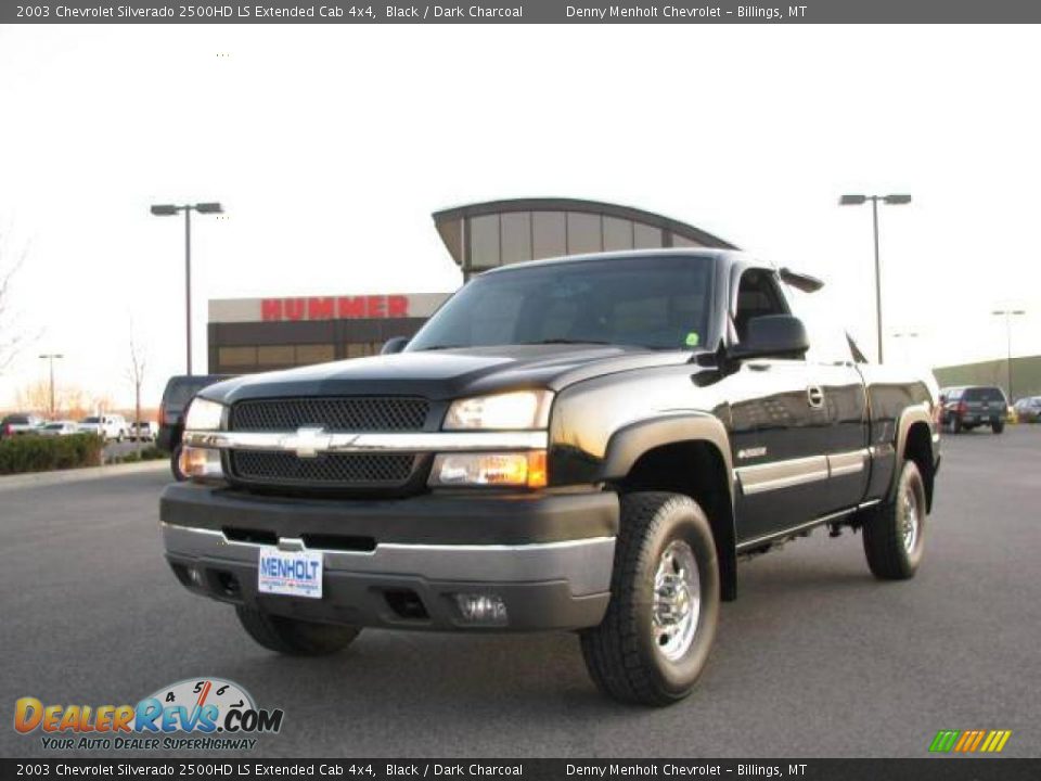2003 Chevrolet Silverado 2500HD LS Extended Cab 4x4 Black / Dark Charcoal Photo #2