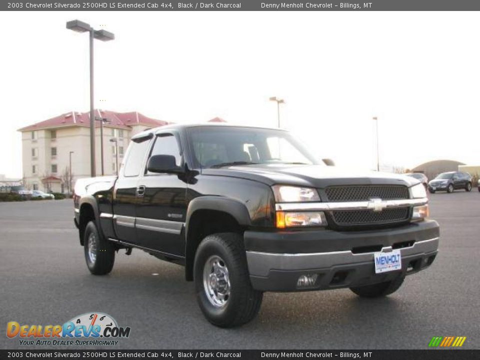 2003 Chevrolet Silverado 2500HD LS Extended Cab 4x4 Black / Dark Charcoal Photo #3