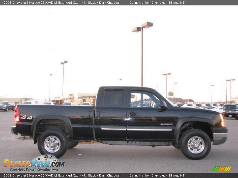 2003 Chevrolet Silverado 2500HD LS Extended Cab 4x4 Black / Dark Charcoal Photo #4
