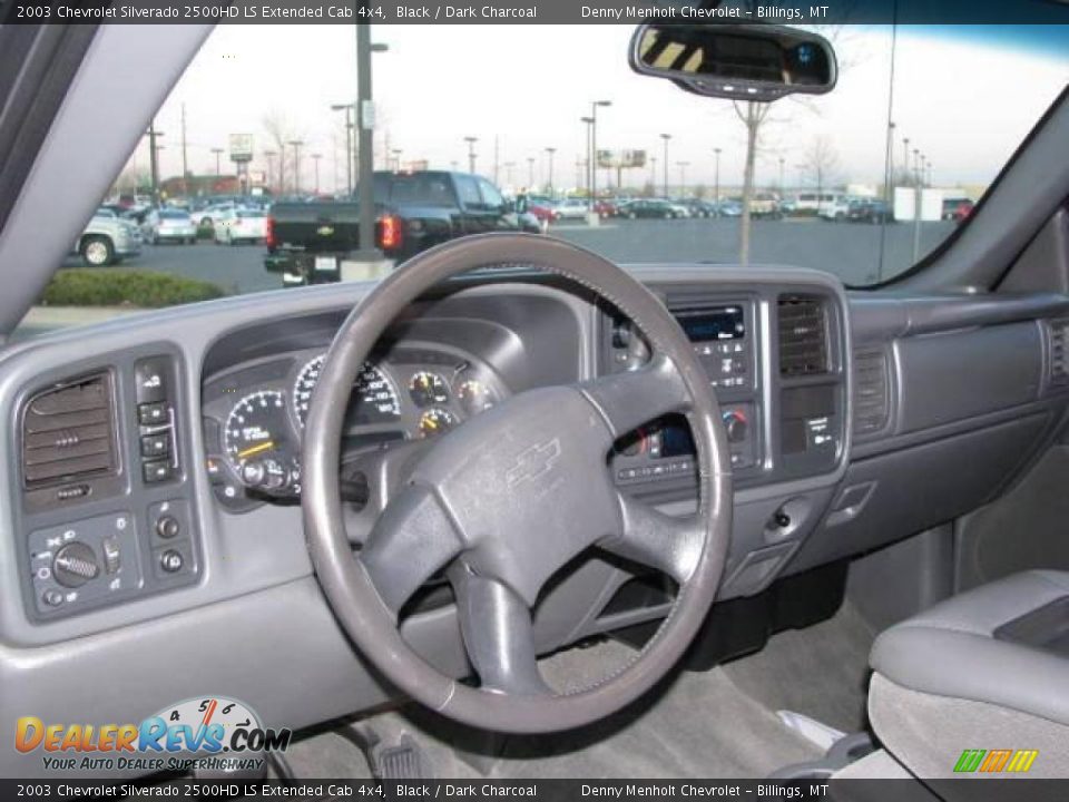 2003 Chevrolet Silverado 2500HD LS Extended Cab 4x4 Black / Dark Charcoal Photo #10