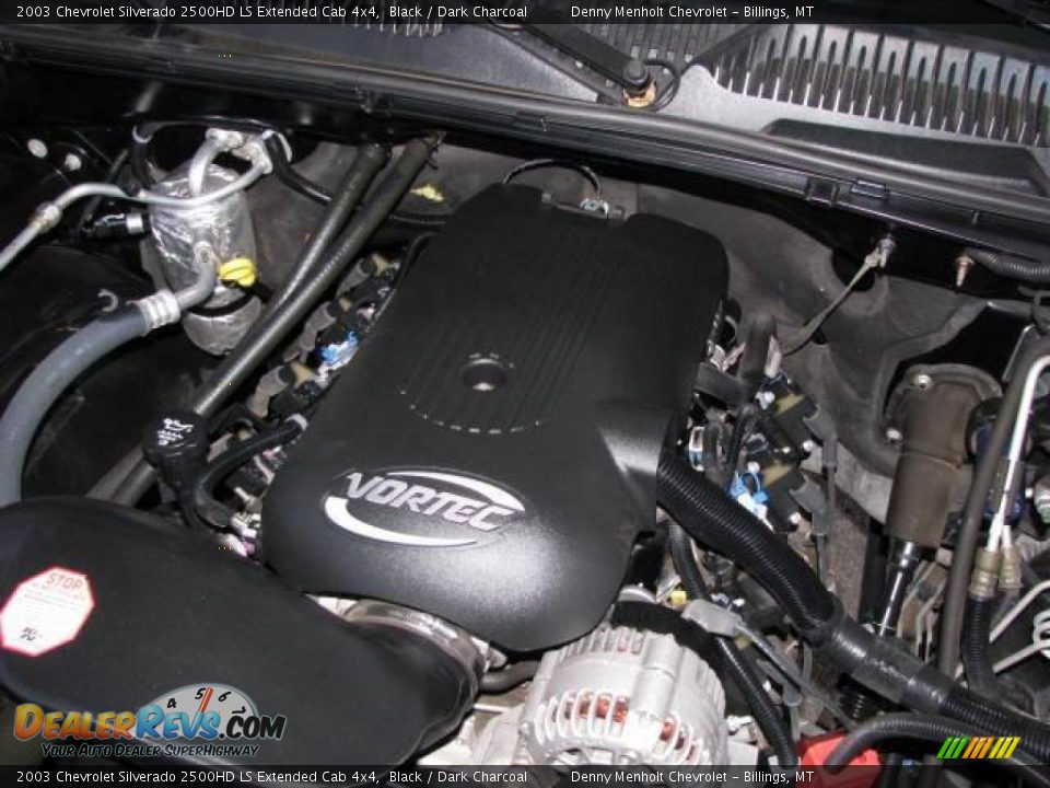 2003 Chevrolet Silverado 2500HD LS Extended Cab 4x4 Black / Dark Charcoal Photo #12