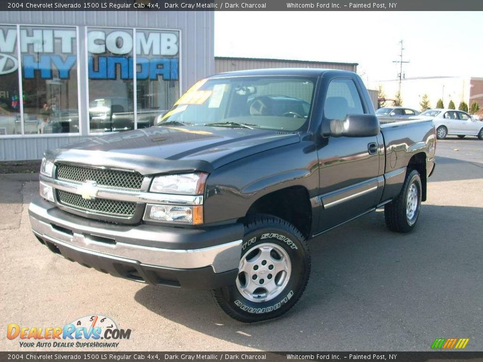 2004 Chevrolet Silverado 1500 LS Regular Cab 4x4 Dark Gray Metallic / Dark Charcoal Photo #1