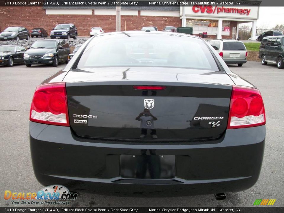 2010 Dodge Charger R/T AWD Brilliant Black Crystal Pearl / Dark Slate Gray Photo #4