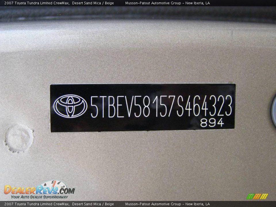 2007 Toyota Tundra Limited CrewMax Desert Sand Mica / Beige Photo #13