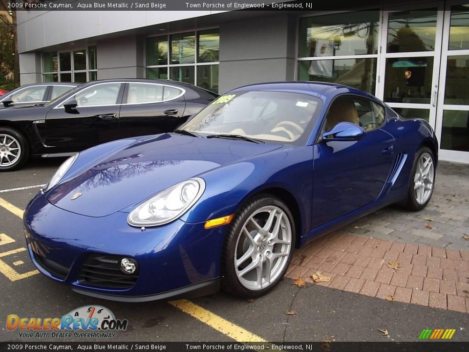 2009 Porsche Cayman Aqua Blue Metallic / Sand Beige Photo #1
